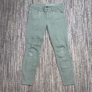 Gap Women's Size 6/28R Moss Green Distressed Leggings Jeggings‎ Skimmer Cheville
